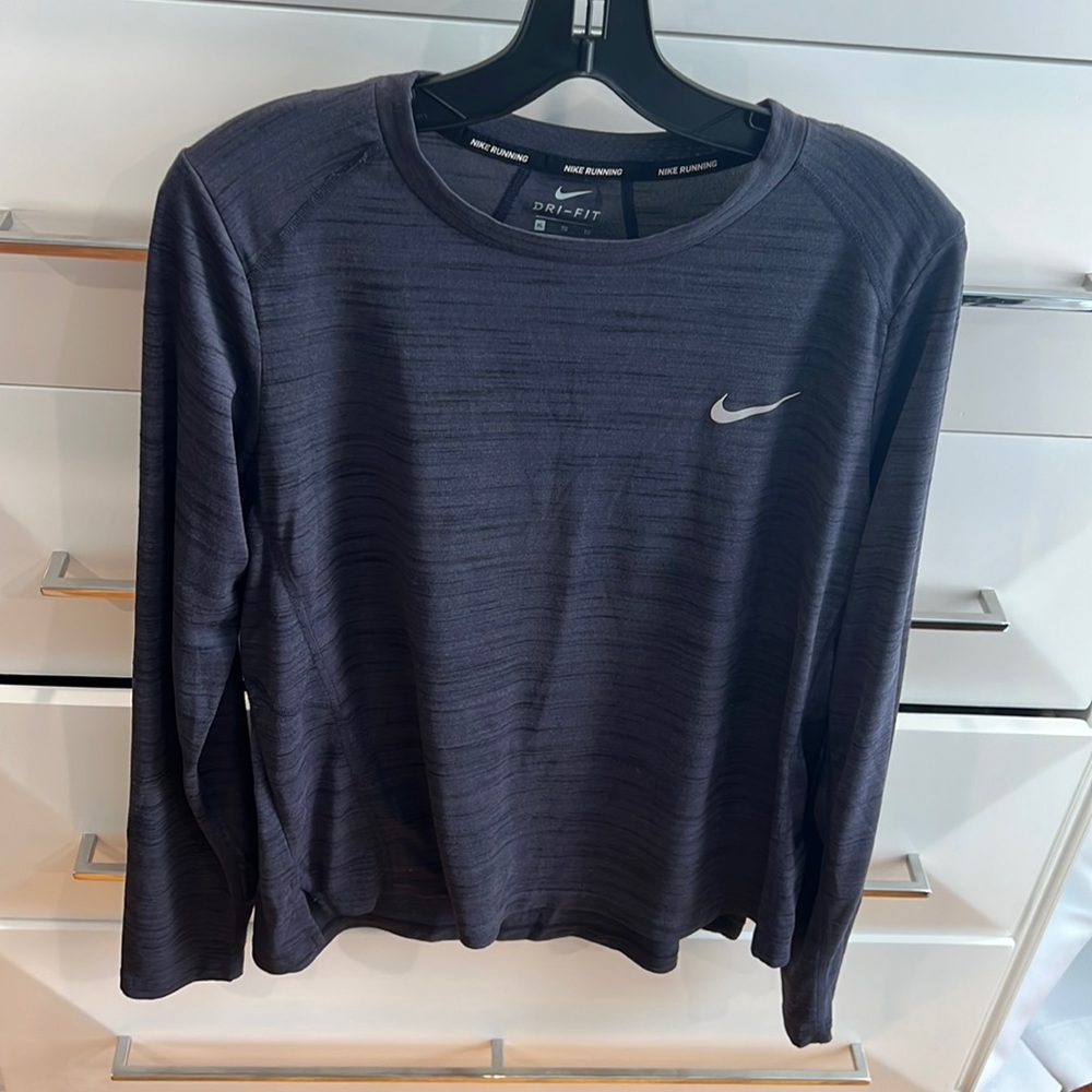 Long sleeve heather blue dry fit